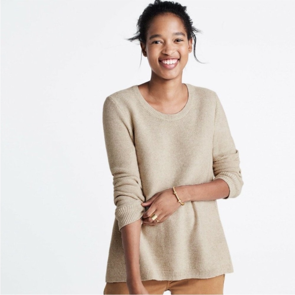 Madewell Riverside Textured Sweater in Oatmeal size XS